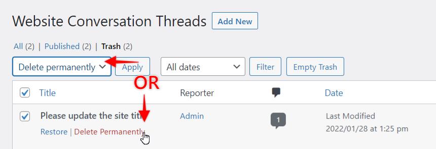 Restoring Trashed Comments and Images File EivmUwxkY8
