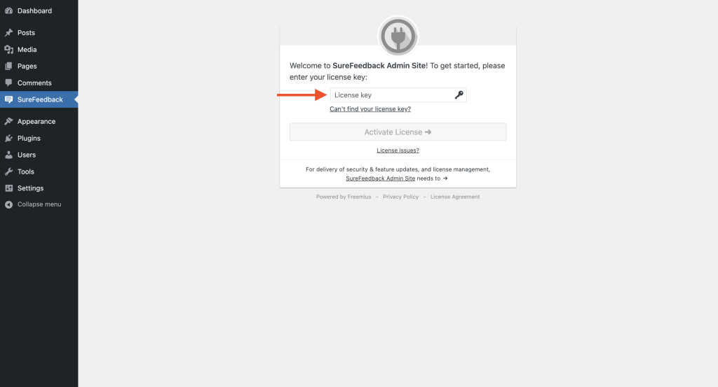 How to Update SureFeedback activate SureFeedback license